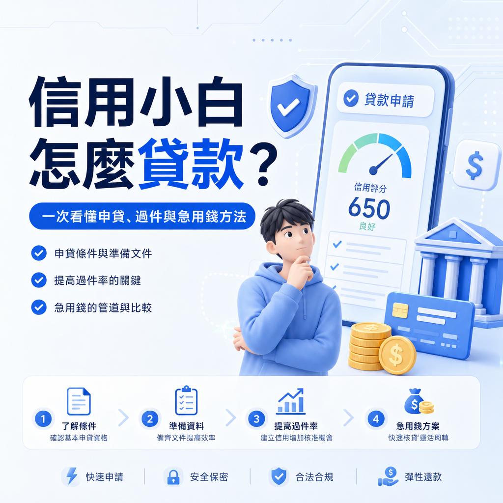 信用小白怎麼貸款?一次看懂申貸、過件與急用錢方法
